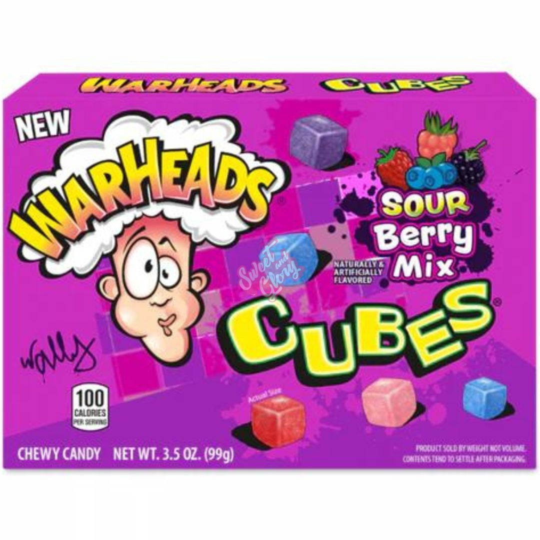 Warheads Cubes Sour Berry Mix Theatre Box